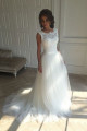 Elegant wedding dresses white with lace tulle sheath dresses bridal gowns cheap to moderate