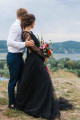 Simple black wedding dress with sleeves | Wedding dresses with lace