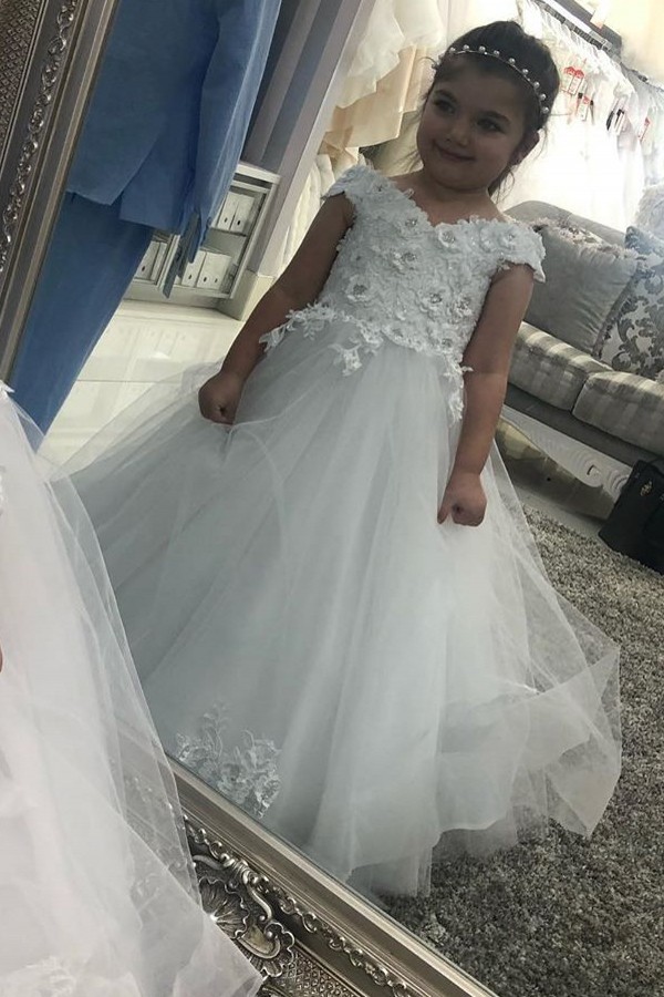 Hochzeitskleider für Kinder in Weiß | Blumenmädchen Kleid Günstig