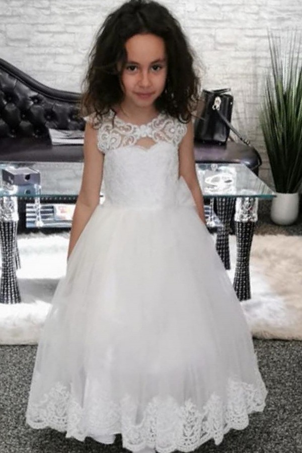 Hochzeitskleider Kindermode | Blumenmädchen Kleid Weiss