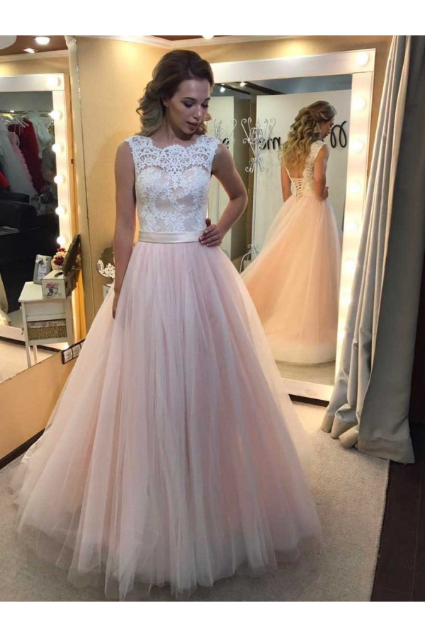 Rosa Hochzeitskleider mit Spitze Günstig Brautkleider Online