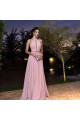 Günstige Abendkleider Lang Rosa Neckholder A Linie Chiffon Abiballkleider Online