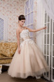 Champagne wedding dresses short with lace tulle calf-length wedding dresses bridal
