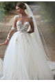 Elegante Brautkleider Weiße Spitze Mit Ärmel Prinzessin Hochzeitskleider Online