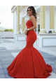 Schlichte Abendkleider Lang Rot Günstig Meerjungfrau Abendkleid Online