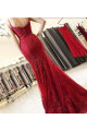 Elegante Abendkleider Lang Rot Spitze Herz Abendmoden Online Kaufen