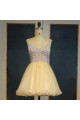 Yellow Cocktail Dresses Short With Crystal Prom Dresses Cheap