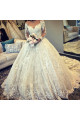 Günstig Hochzeitskleider Prinzessin Weiße Spitze Brautkleider Online