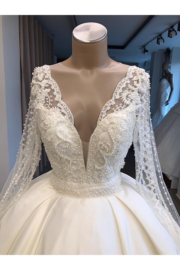 Elegante Brautkleid Mit Ärmel | Prinzessin Hochzeitskleid Weiß Online