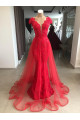 Elegante Abendkleider Lang Rot Spitze | Festkleider Günstig Kaufen