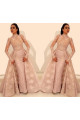 Elegante Rosa Abendkleider Mit Ärmel | Abendmoden Spitzen Online