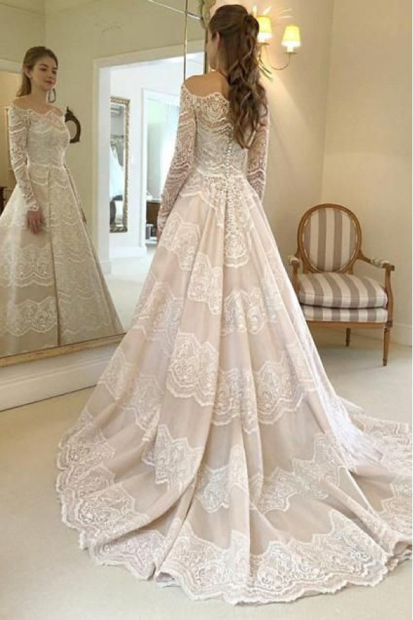 Elegante Brautkleider Mit Ärmel | Spitze Hochzeitskleider Günstig Online
