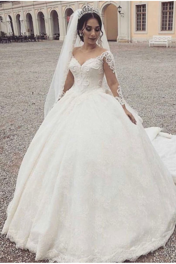 Fashion Hochzeitskleider Mit Ärmel | Prinzessin Brautmoden mit Spitze
