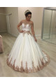 Designer Hochzeitskleider Gold Weiß | Brautkleider mit Glitzer