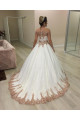 Designer Hochzeitskleider Gold Weiß | Brautkleider mit Glitzer