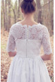 Simple wedding dresses short A line | Lace wedding dresses with sleeves