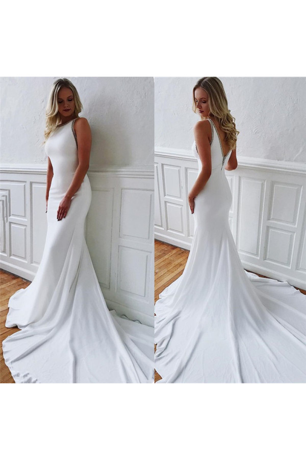 Modern Brautkleid Weiß Meerjungfrau | Hochzeitskleider Mit Schleppe