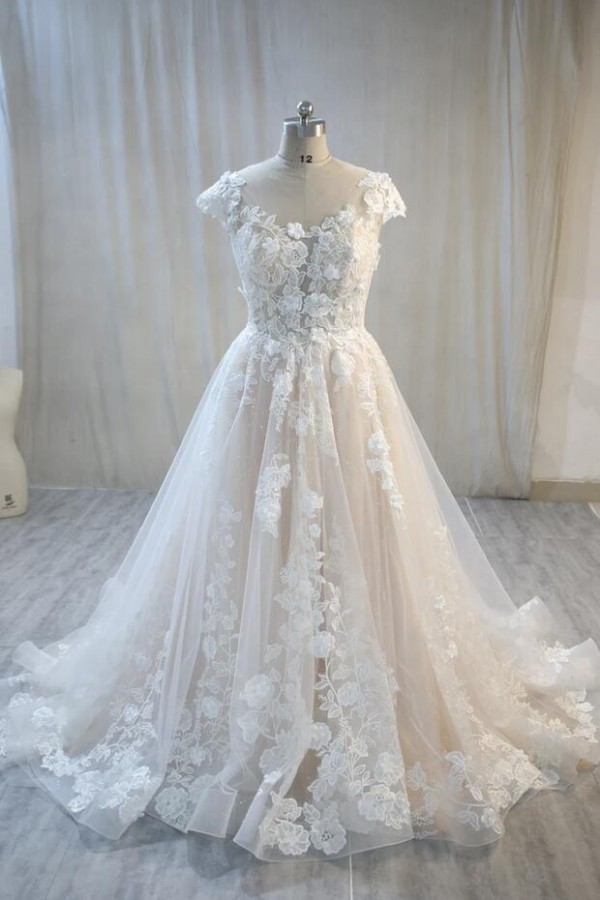 Elegant wedding dress A line with lace | Bridal wear online