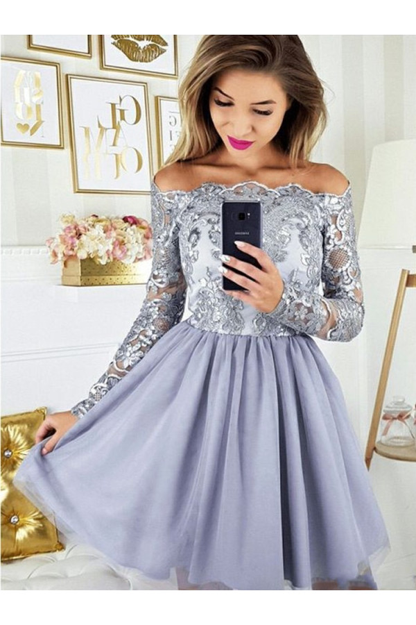 Cocktail dresses with sleeves | Short prom dresses glitter