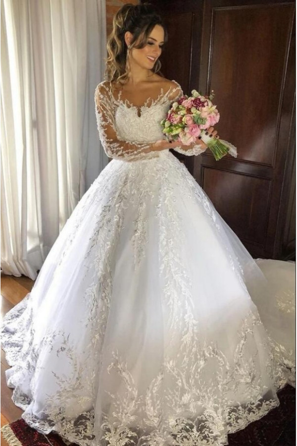 Prinzessin Hochzeitskleider Mit Ärmel | Spitze Brautkleid Günstig Online