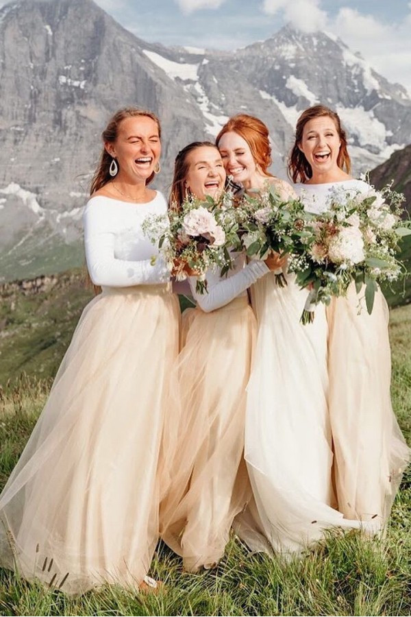 Elegante Brautjungfernkleider Lang Günstig | Kleider für Brautjungfern Online