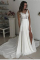 Simple wedding dress with lace | Chiffon summer wedding dresses cheap