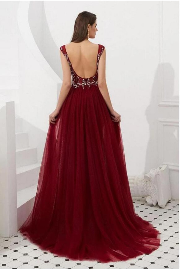 Wine red evening dresses long cheap | Buy evening wear online