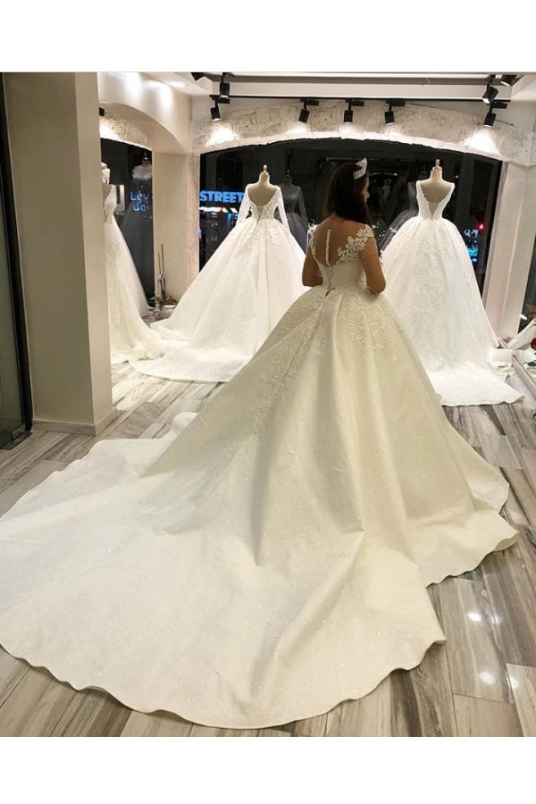 Elegant wedding dresses with sleeves | Wedding Dress A Line Online