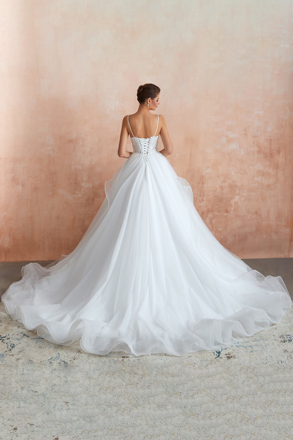 Brautkleid A Linie Spitze Rückenfrei | Schöne Hochzeitskleider